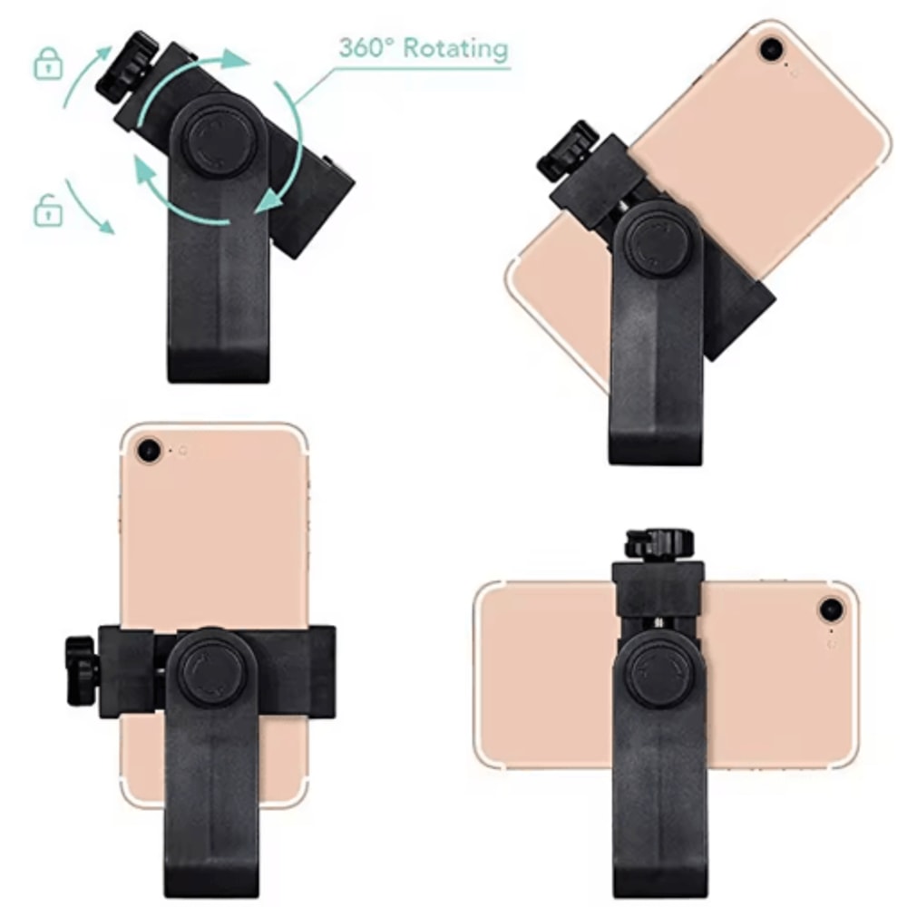 Universal 360 Tripod Phone Mount Adapter 14Screw Smartphone Clip Holder 2