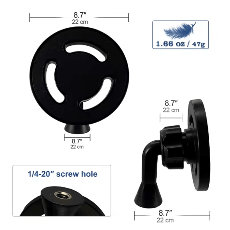 Universal Magnetic Phone Tripod Mount With 360 Rotation 14 Screw Adapter 2