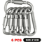 6Pack Tactical Aluminum Carabiner Keychain Hooks For EDC Outdoor Use 1