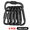 6Pack Tactical Aluminum Carabiner Keychain Hooks For EDC Outdoor Use 2