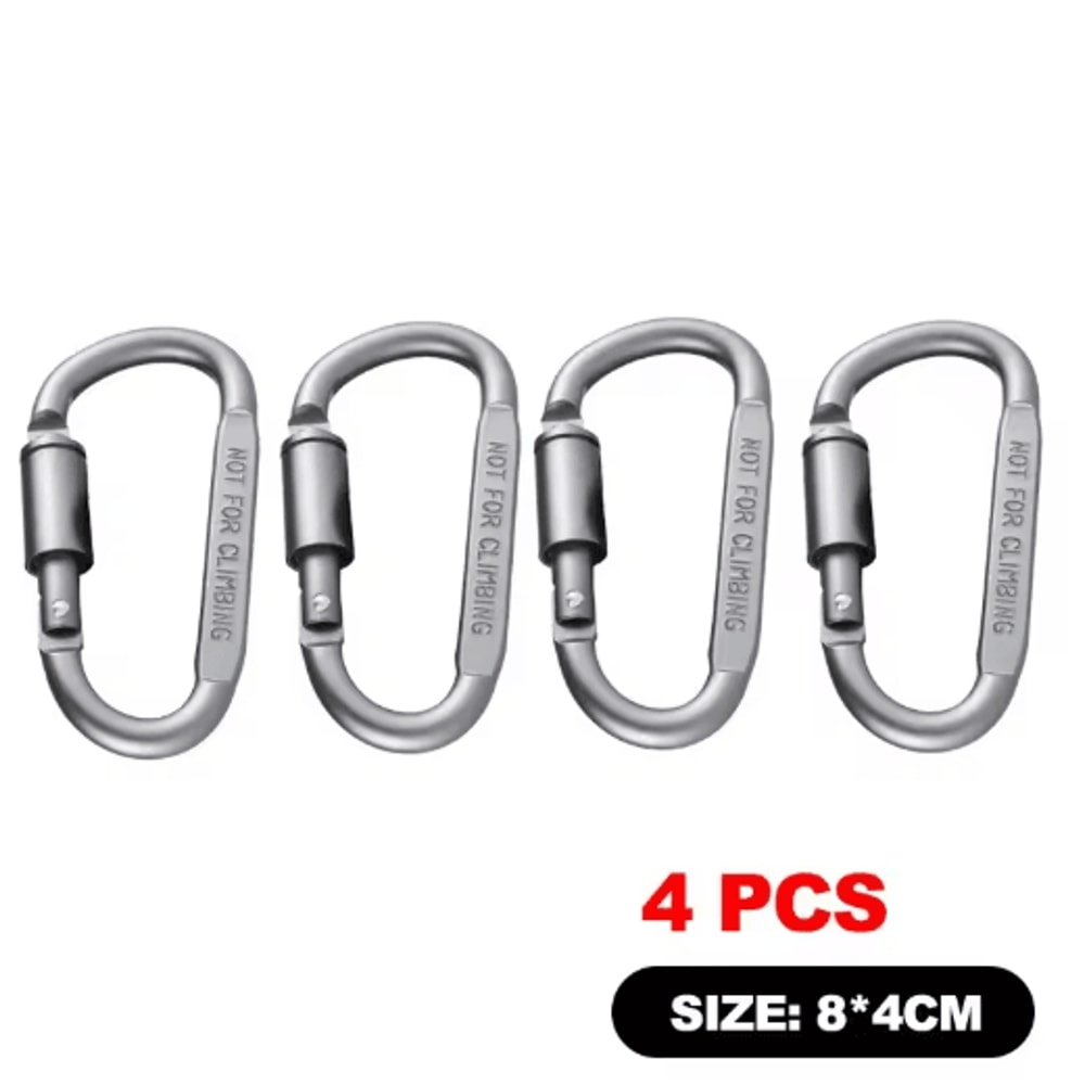 6Pack Tactical Aluminum Carabiner Keychain Hooks For EDC Outdoor Use 3