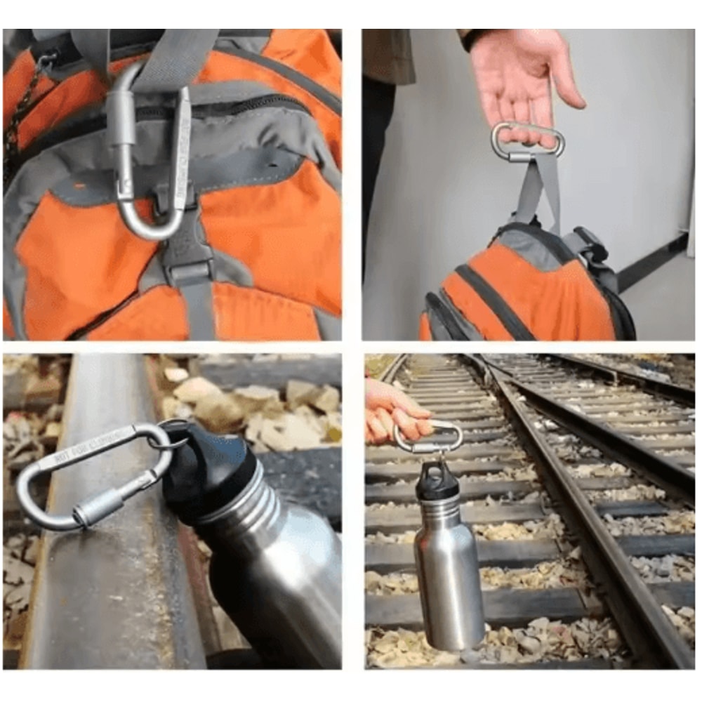 6Pack Tactical Aluminum Carabiner Keychain Hooks For EDC Outdoor Use 6