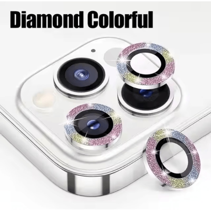 3Piece Tempered Glass Metal Camera Lens Protector For IPhone 1