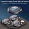 3Piece Tempered Glass Metal Camera Lens Protector For IPhone 15