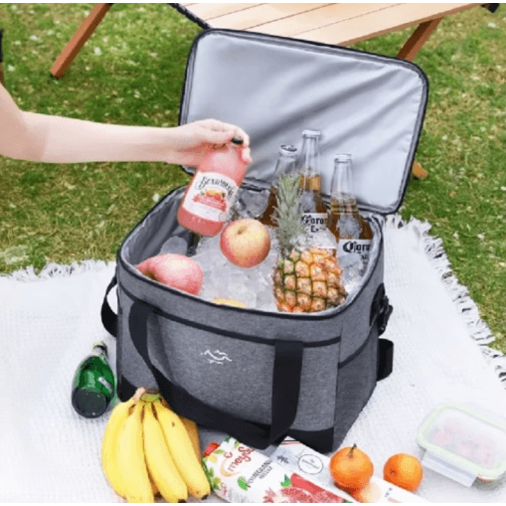 LargeCapacity Insulated Lunch Box With Ice Packs Minimalist Crossbody Picnic Bag 0