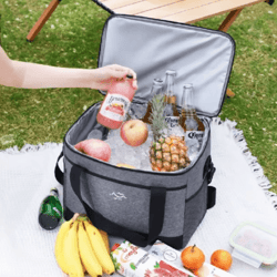large-capacity insulated lunch box with ice packs – minimalist crossbody picnic bag