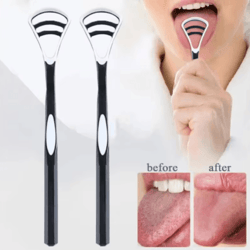 stainless steel tongue scraper for fresh breath & daily oral care