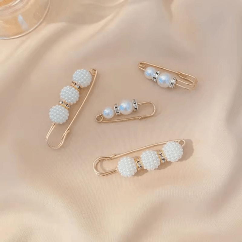 4Piece Pearl Waist Adjustment Buckle Set Decorative Clothing Extenders 1