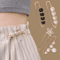 4Piece Pearl Waist Adjustment Buckle Set Decorative Clothing Extenders 0
