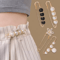 4Piece Pearl Waist Adjustment Buckle Set Decorative Clothing Extenders 0