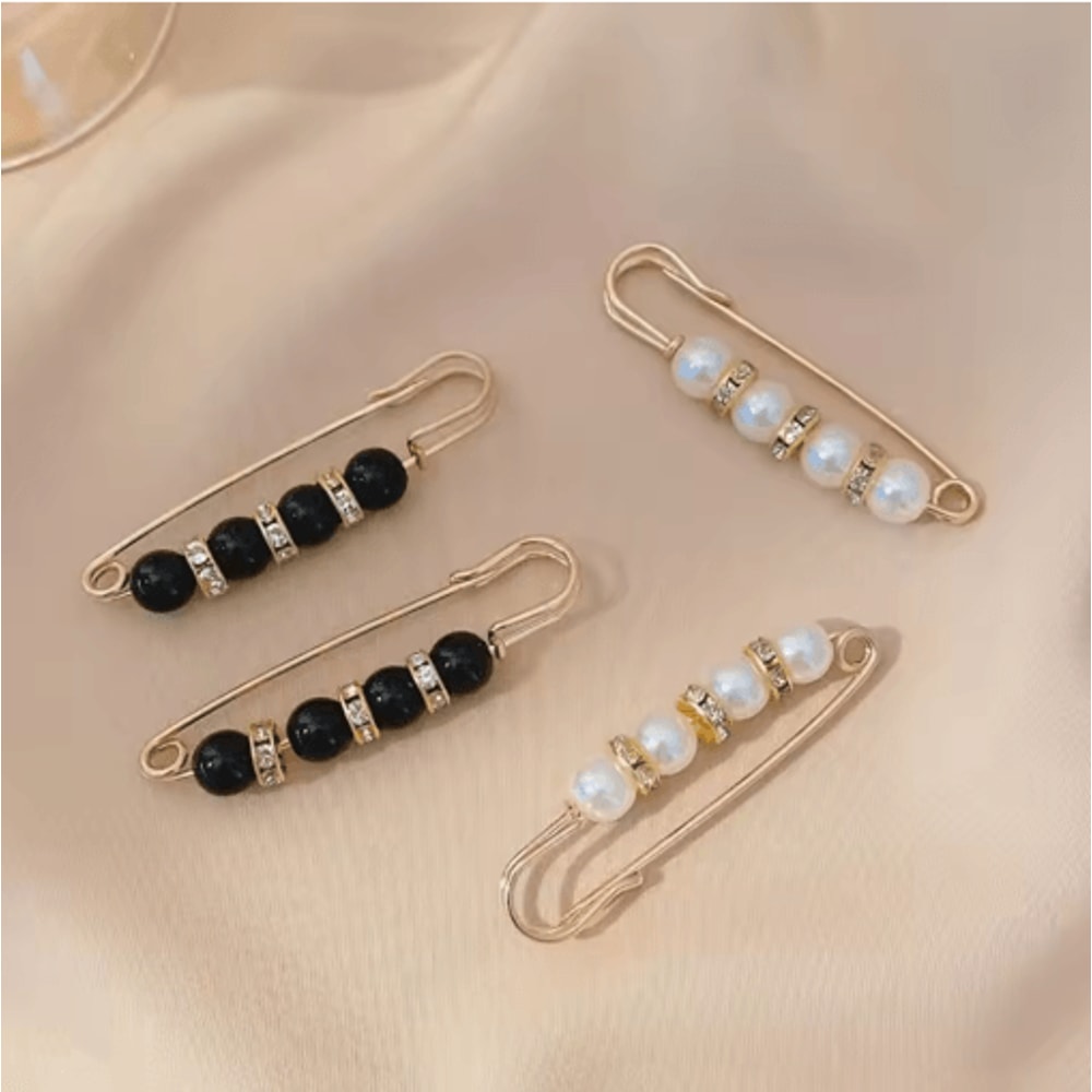 4Piece Pearl Waist Adjustment Buckle Set Decorative Clothing Extenders 6
