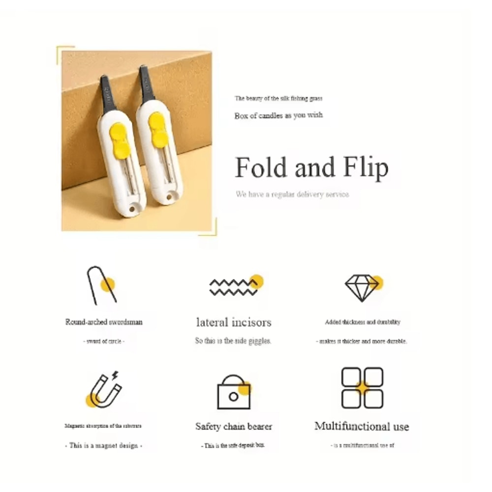 Mini Magnetic Art Utility Knife Cute Portable Paper Cutter For Office Unboxing 2