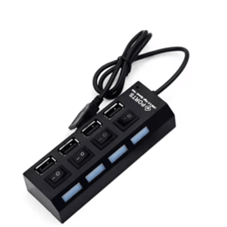 4-port usb 2.0 hub with led switch – high-speed usb splitter for pc & laptop