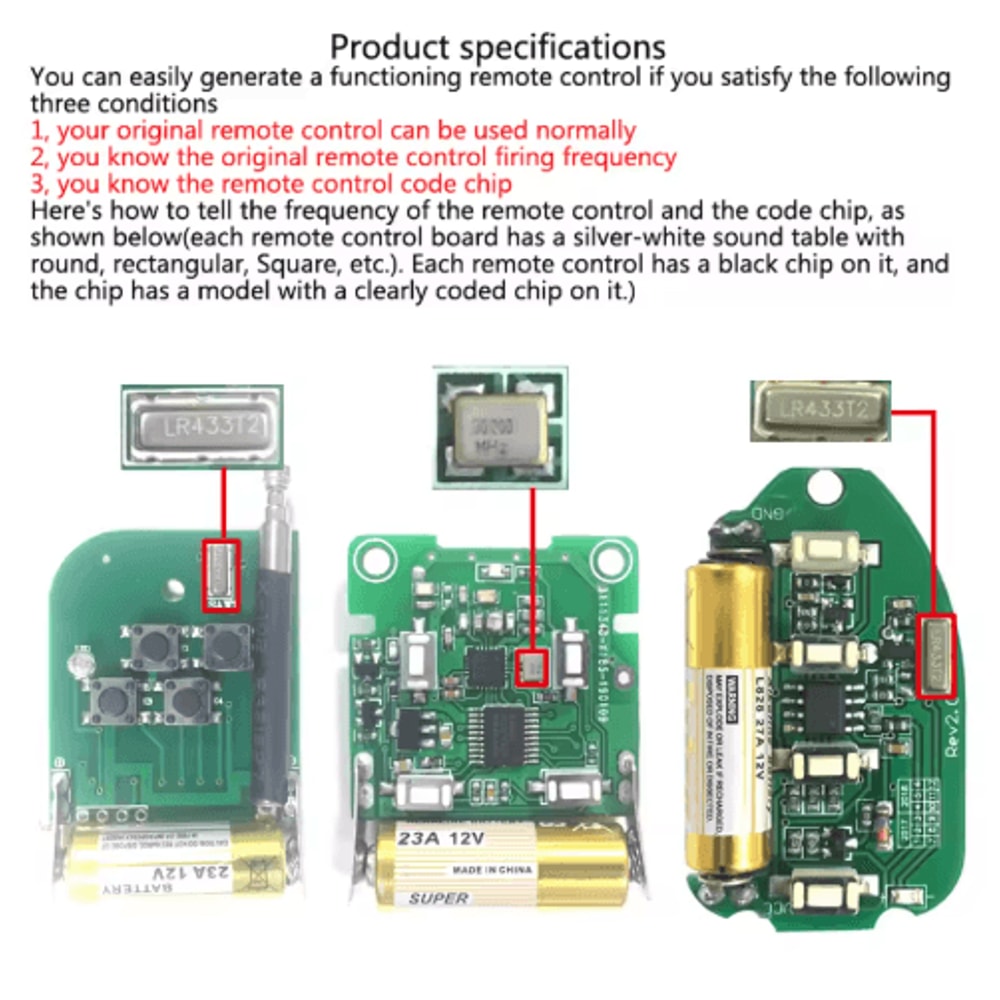 433MHz Wireless Remote Control Cloner Universal Copy Duplicator For Gates Garages 7