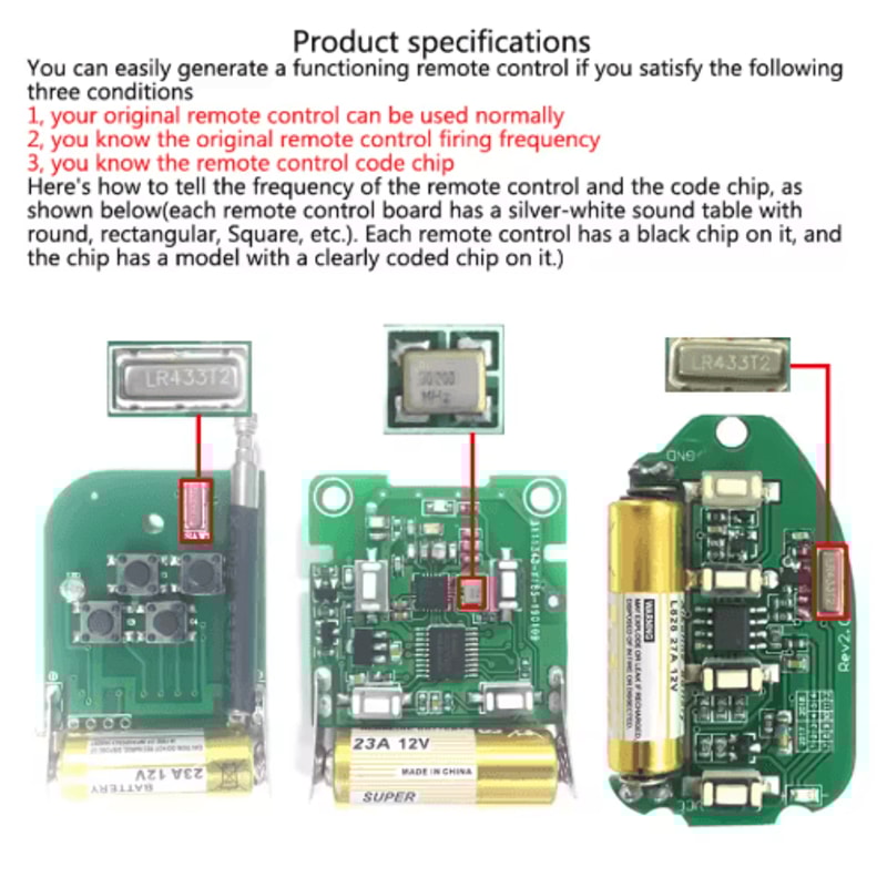 433MHz Wireless Remote Control Cloner Universal Copy Duplicator For Gates Garages 7