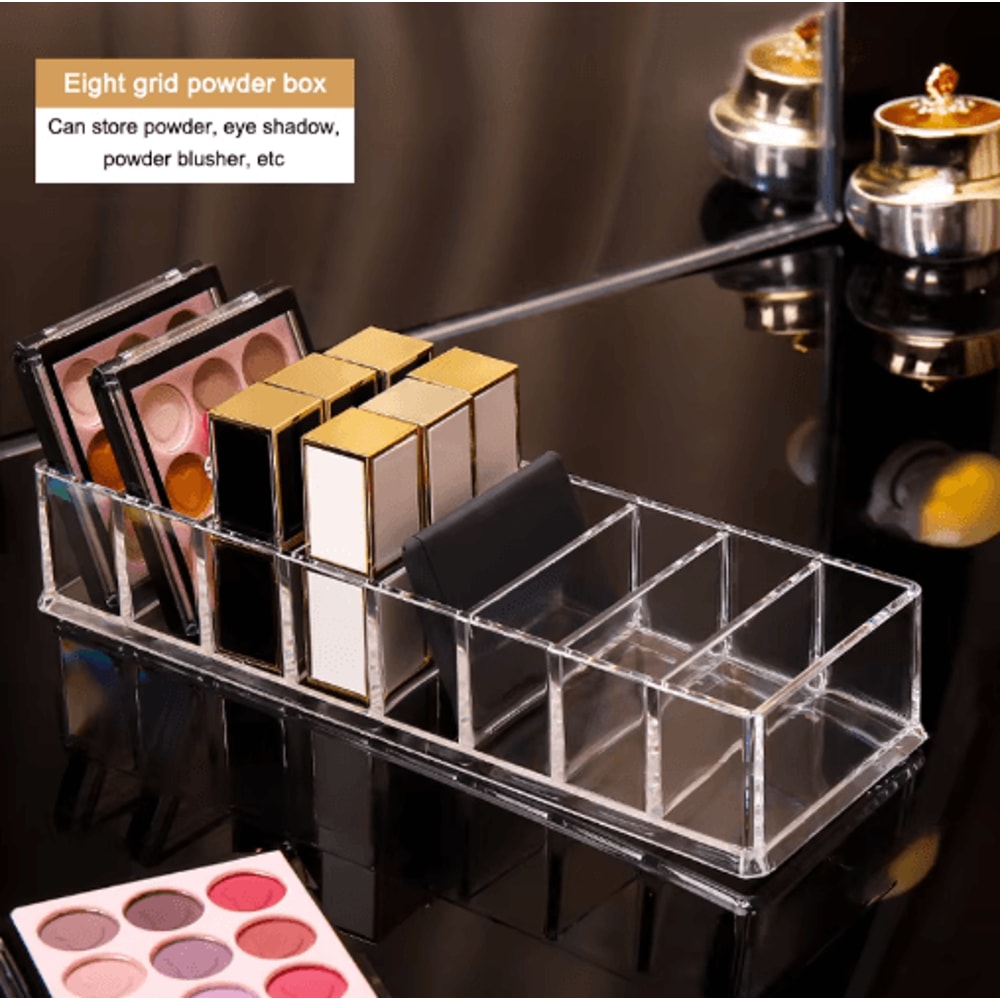 8Cell Cosmetic Storage Box Powder Lipstick Nail Polish Organizer 0
