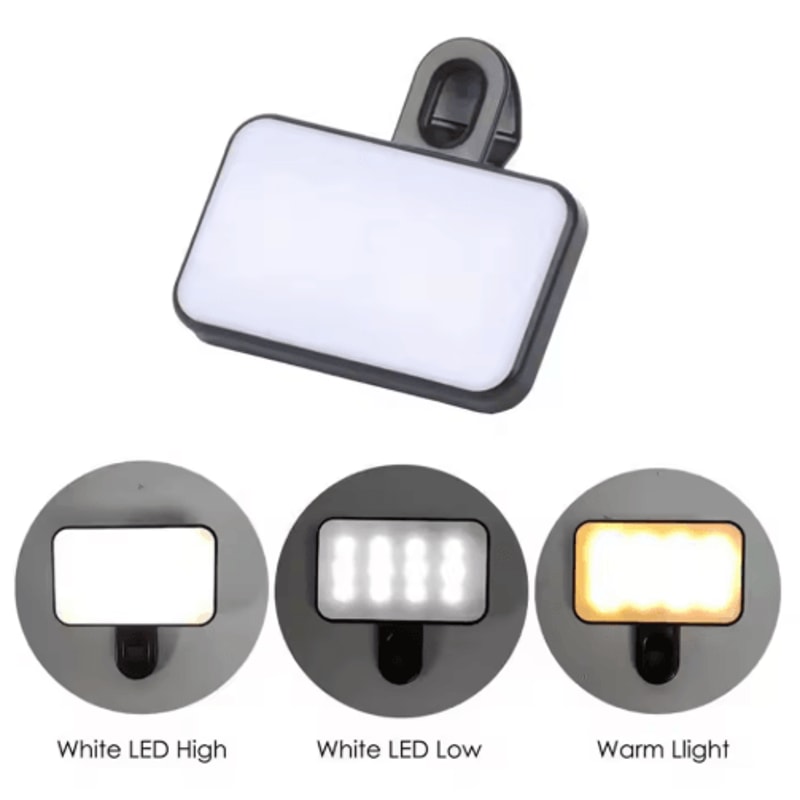 Rechargeable Mini Selfie Fill Light With Adjustable Brightness 600012000K 4