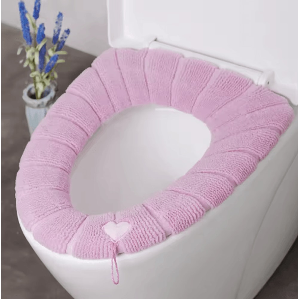 Portable Knitted Toilet Seat Cover Thickened Washable Warm OType Universal 1