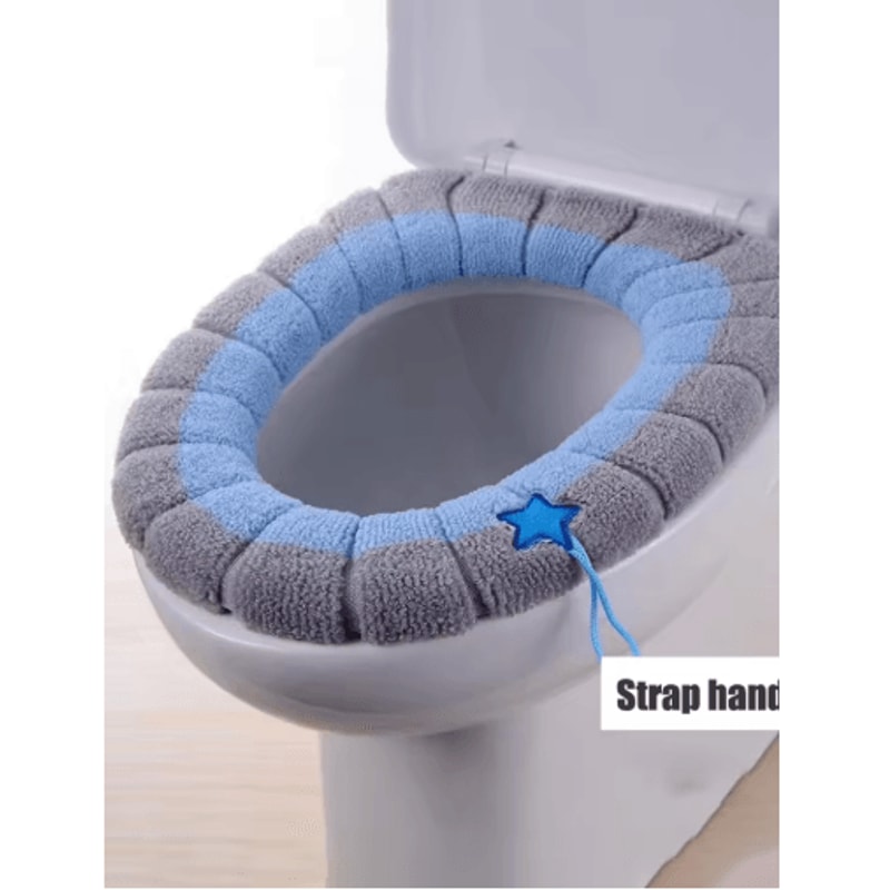 Portable Knitted Toilet Seat Cover Thickened Washable Warm OType Universal 2