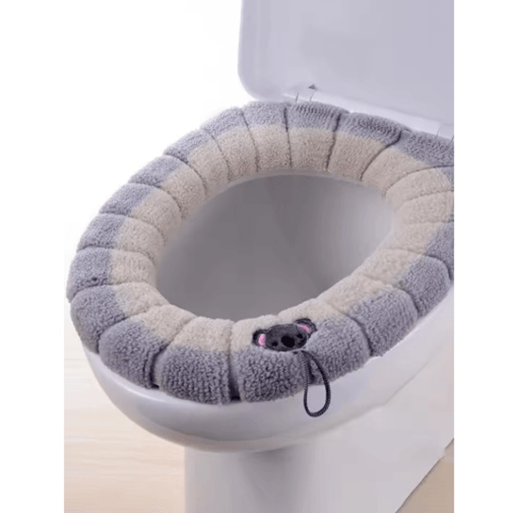 Portable Knitted Toilet Seat Cover Thickened Washable Warm OType Universal 3