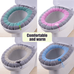 portable knitted toilet seat cover – thickened, washable & warm (o-type universal)