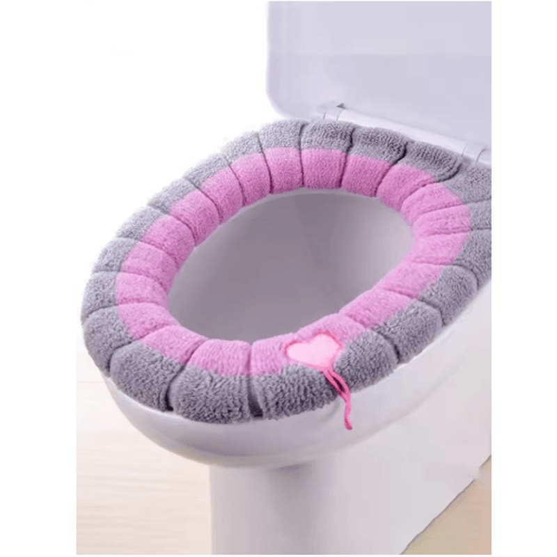 Portable Knitted Toilet Seat Cover Thickened Washable Warm OType Universal 5