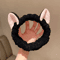 Cute Cat Coral Plush Hairband Soft Bow Headband For Makeup Face Washing 1