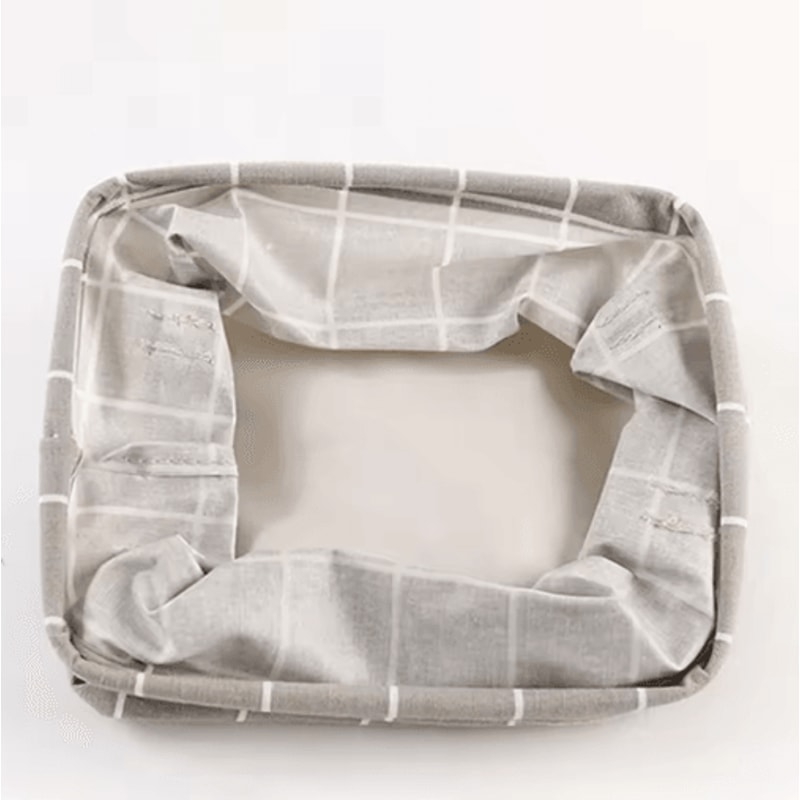 Cotton And Hemp Storage Basket With Handles Printed Tabletop Organizer 6