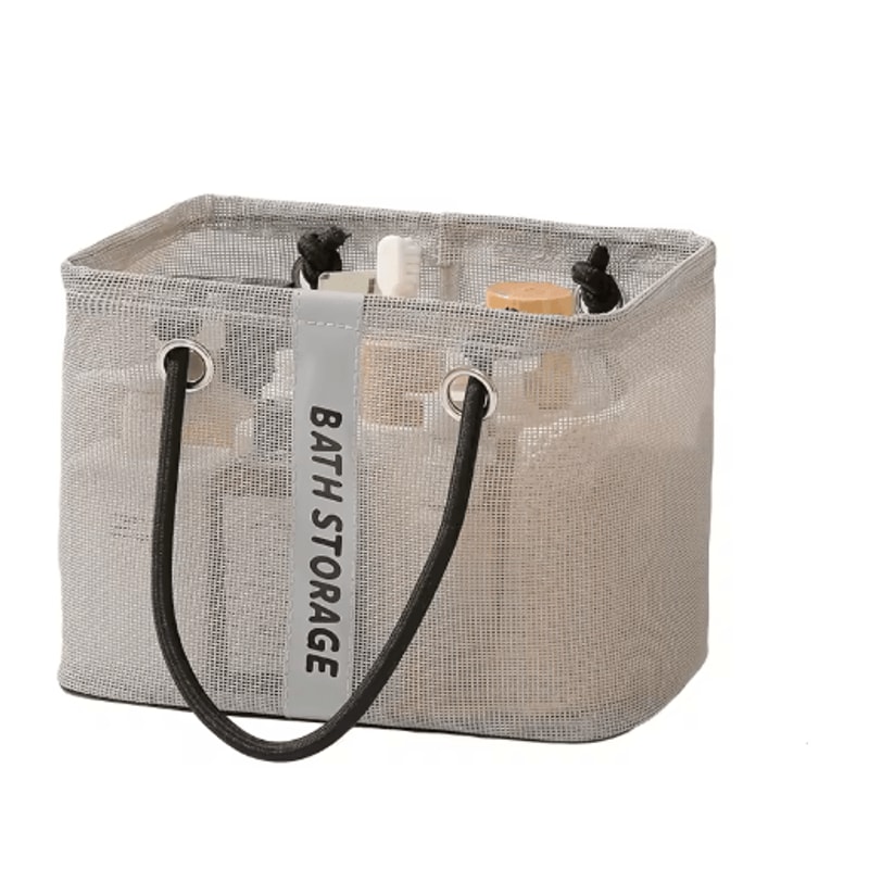 Collapsible 2 In 1 Mesh Drain Basket Portable Toiletry Swim Organizer 1