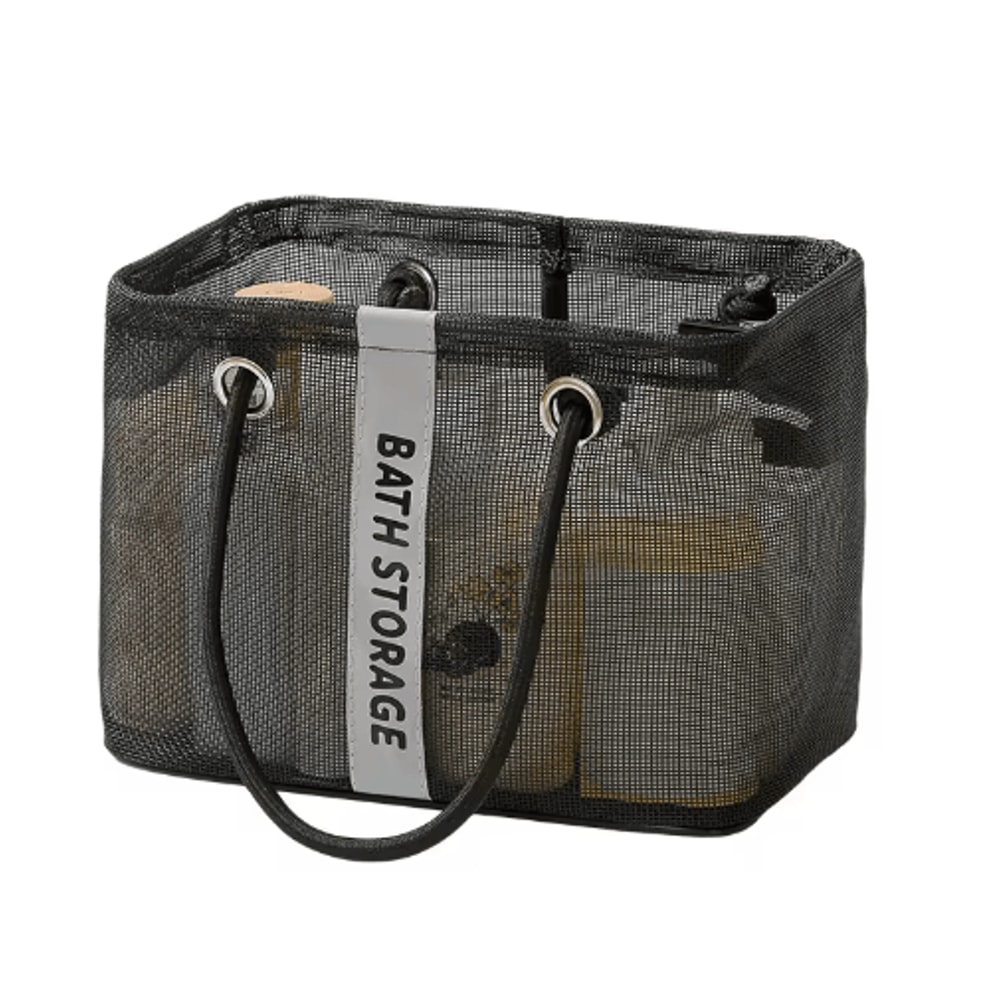 Collapsible 2 In 1 Mesh Drain Basket Portable Toiletry Swim Organizer 2