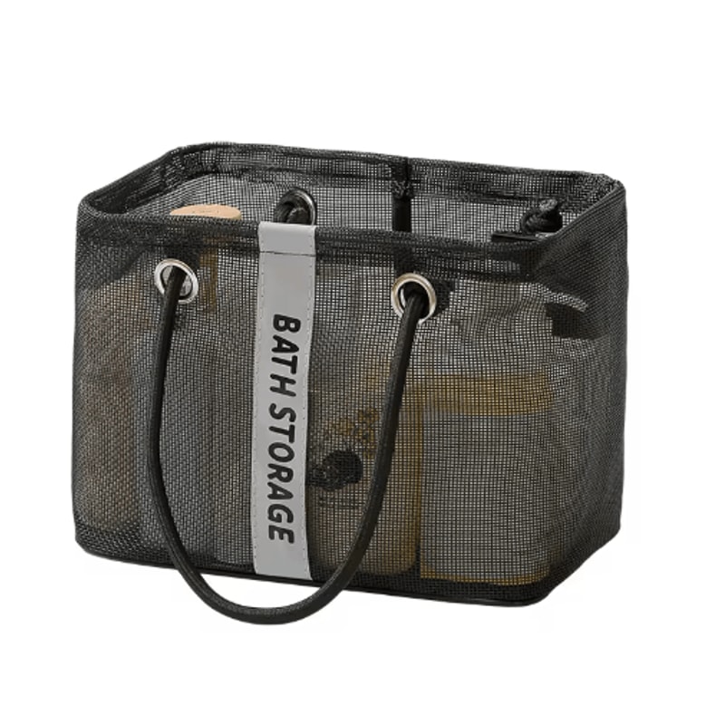 Collapsible 2 In 1 Mesh Drain Basket Portable Toiletry Swim Organizer 2