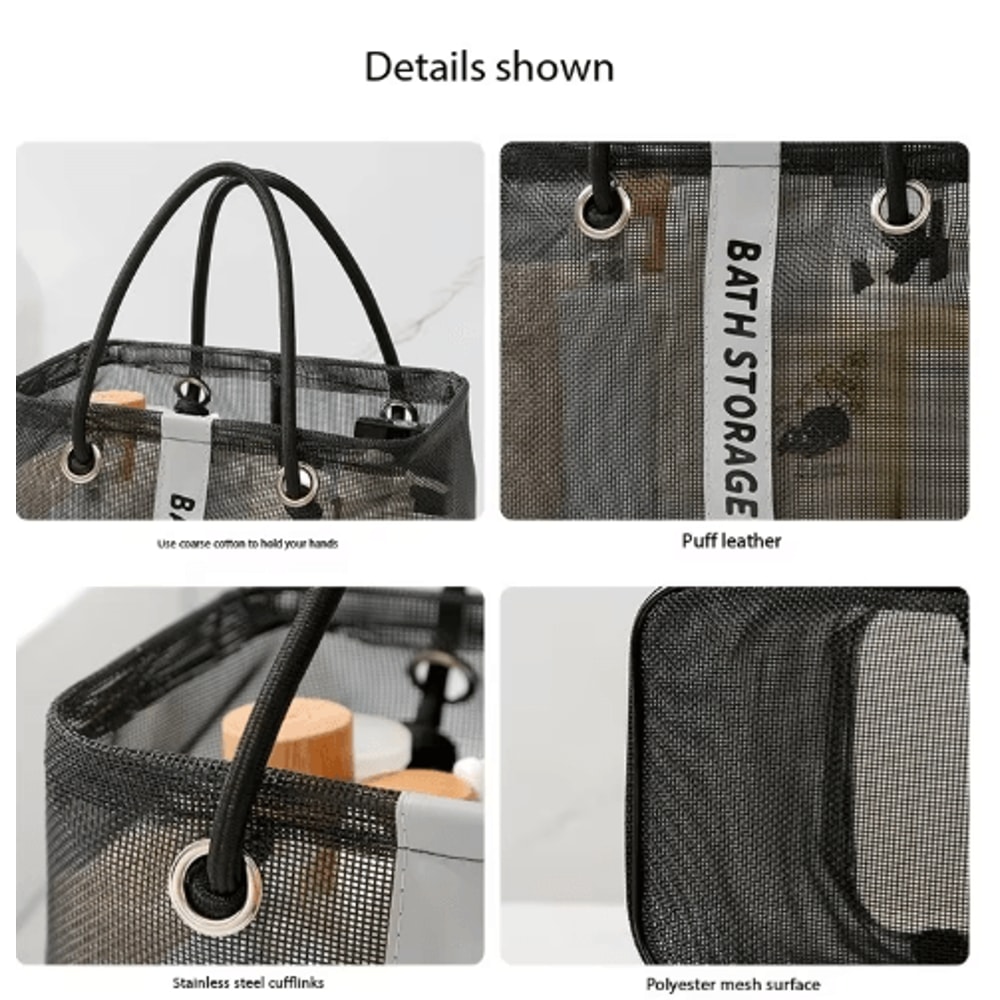 Collapsible 2 In 1 Mesh Drain Basket Portable Toiletry Swim Organizer 3