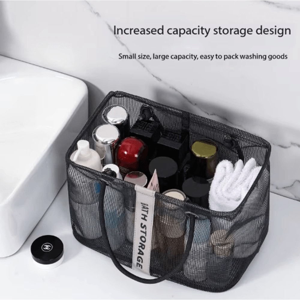 Collapsible 2 In 1 Mesh Drain Basket Portable Toiletry Swim Organizer 5