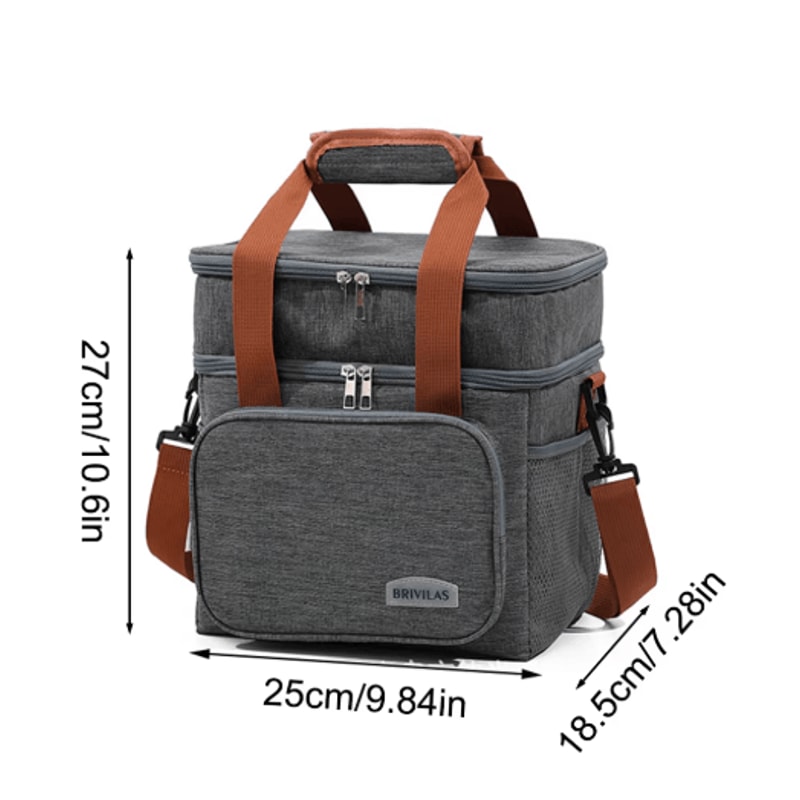 European And American Style Crossbody Insulated Lunch Bag Large Capacity Business Tote 4