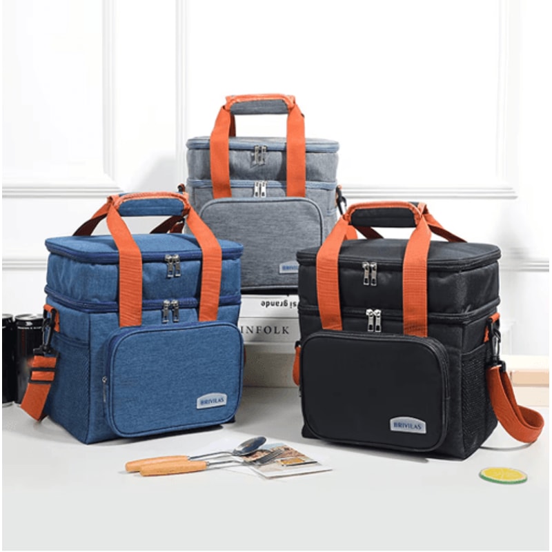 European And American Style Crossbody Insulated Lunch Bag Large Capacity Business Tote 0