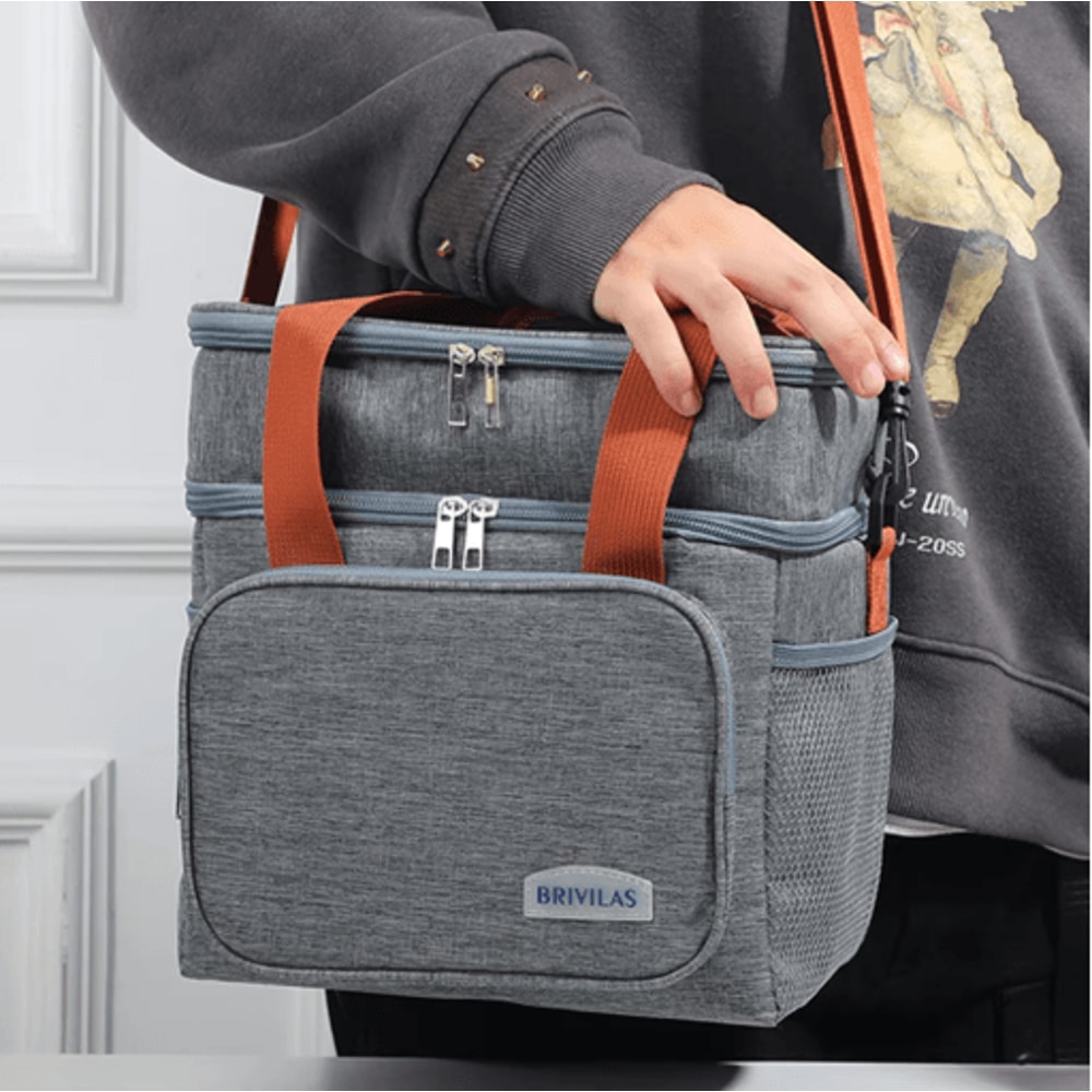 European And American Style Crossbody Insulated Lunch Bag Large Capacity Business Tote 7