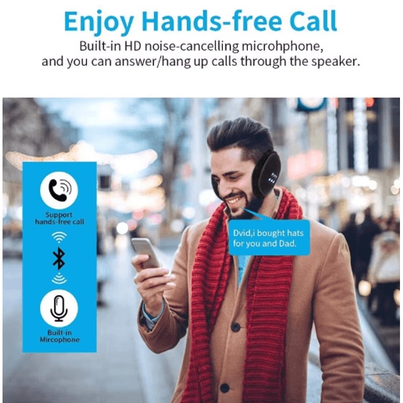 Bluetooth Music Earmuffs Wireless Winter Sports Earmuffs With Velvet Warmth 3