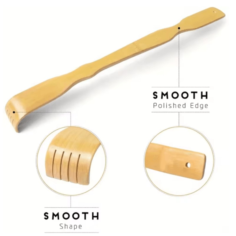 Bamboo Back Scratcher Massage Stick Long Wooden Body Scratching And Roller Aid 1