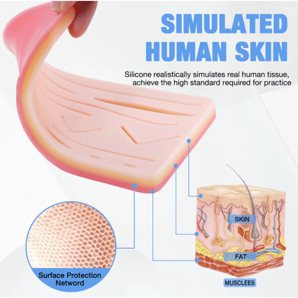 Silicone Suture Practice Skin Pad Surgical Wound Training Kit For Medical Practice 6