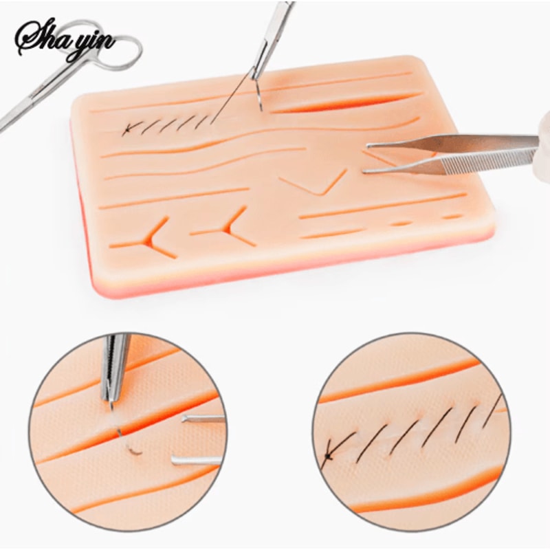 Silicone Suture Practice Skin Pad Surgical Wound Training Kit For Medical Practice 7