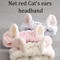 Cat Coral Plush Hairband Cute Soft Bow Headband For Face Wash And Makeup 5