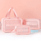 3 Piece PU Transparent Makeup And Toiletry Bag Set Large Capacity Frosted PVC Organizer 1