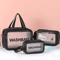 3 Piece PU Transparent Makeup And Toiletry Bag Set Large Capacity Frosted PVC Organizer 2