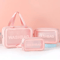 3 Piece PU Transparent Makeup And Toiletry Bag Set Large Capacity Frosted PVC Organizer 7