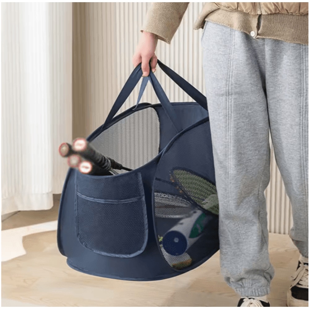 Foldable Portable Laundry Storage Basket Bathroom Dirty Clothes Organizer 7