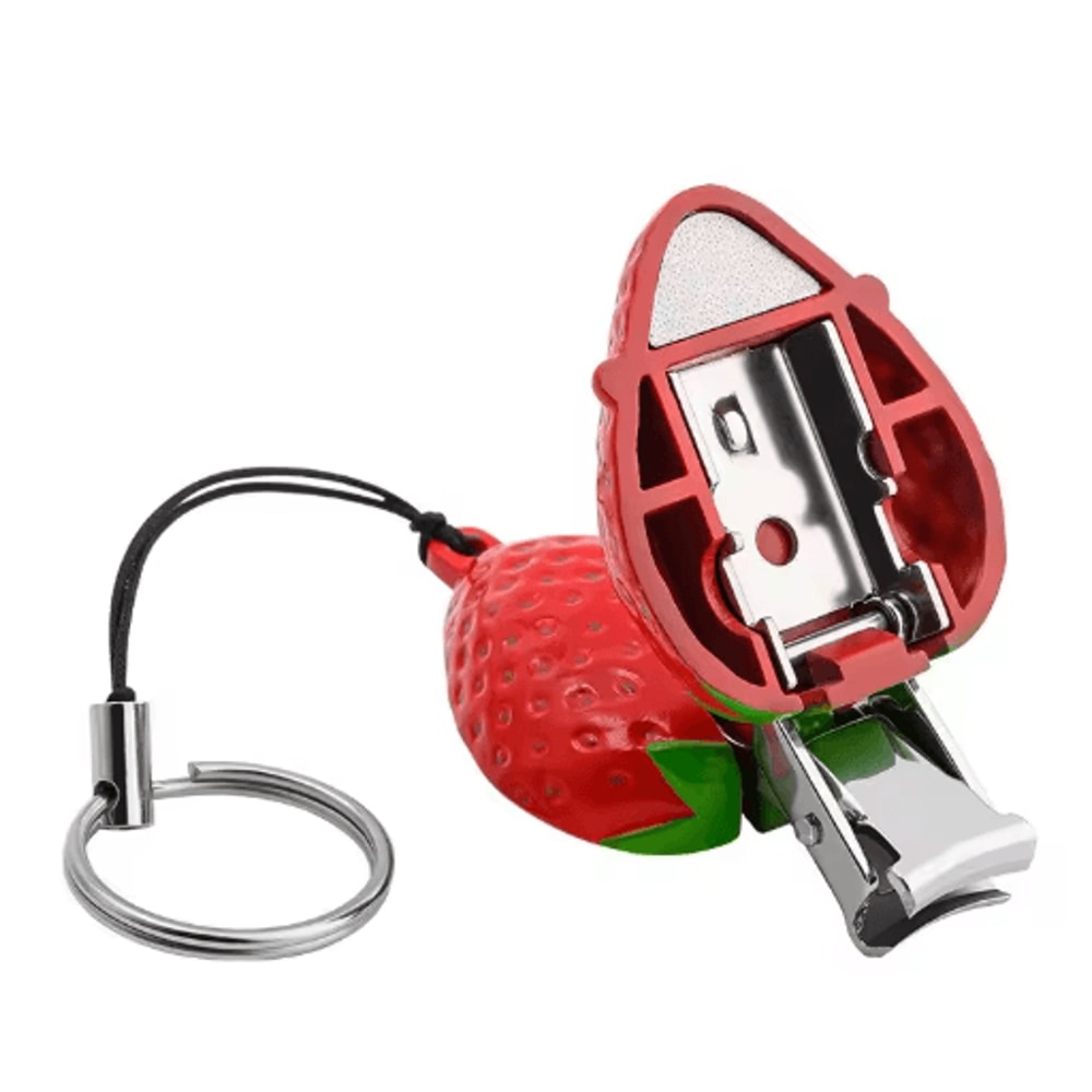 Strawberry Fruit Folding Nail Clippers Portable High End Manicure Tool With Key Fob 0