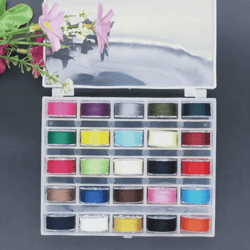 25 piece clear plastic bobbin set with storage box sewing machine accessories