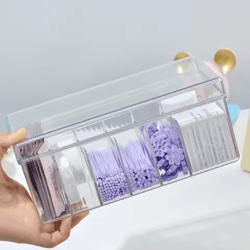 acrylic eyelash storage box with lid transparent desktop organizer for lash stylists