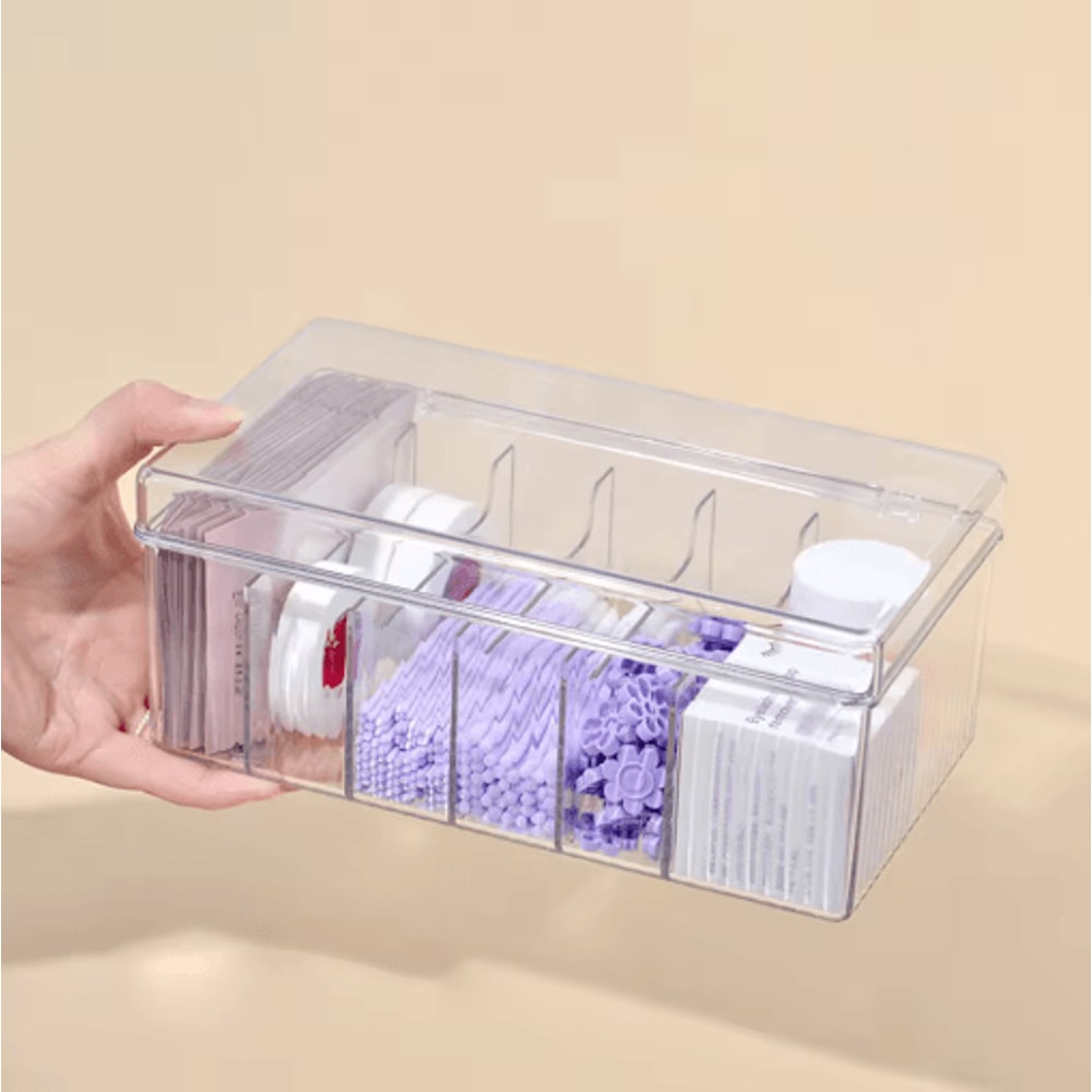 Acrylic Eyelash Storage Box With Lid Transparent Desktop Organizer For Lash Stylists 7