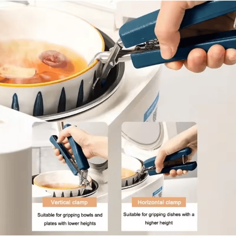 AntiScald Bowl Clamp NonSlip Steaming Plate Lifting Kitchen Tool 6
